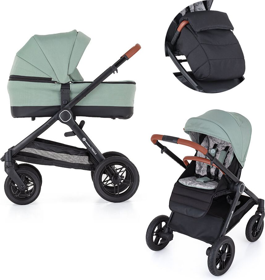 PETITE&MARS Kočárek 2v1 Trails Iron Green + PETITE&MARS Postýlka cestovní Koot - Lion Grey ZDARMA - obrázek 2