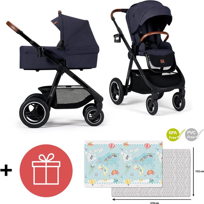 KINDERKRAFT Kočárek Everyday 2v1 Denim + SKIP HOP Podložka na hraní Malý cestovatel 0m+ ZDARMA - obrázek 1