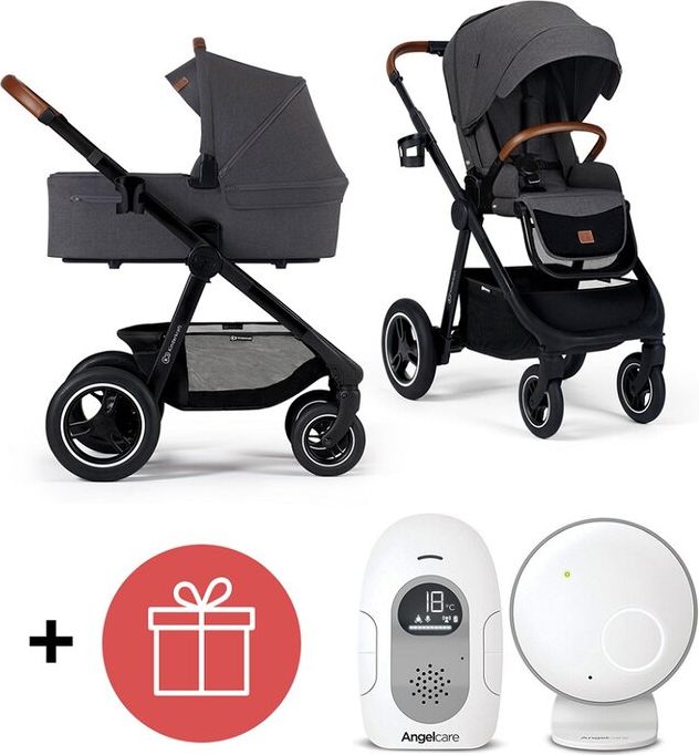 KINDERKRAFT Kočárek Everyday 2v1 Black Dark Grey + ANGELCARE AC110 Audio chůvička ZDARMA - obrázek 1