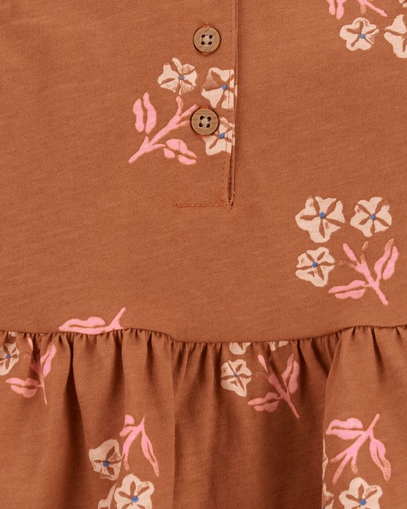 CARTER'S Body bez rukávů s volánem Brown Flowers holka 6m - obrázek 2