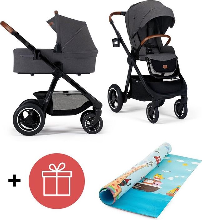 KINDERKRAFT Kočárek Everyday 2v1 Black Dark Grey + PETITE&MARS Podložka Joy Max Giraffe ZDARMA - obrázek 1