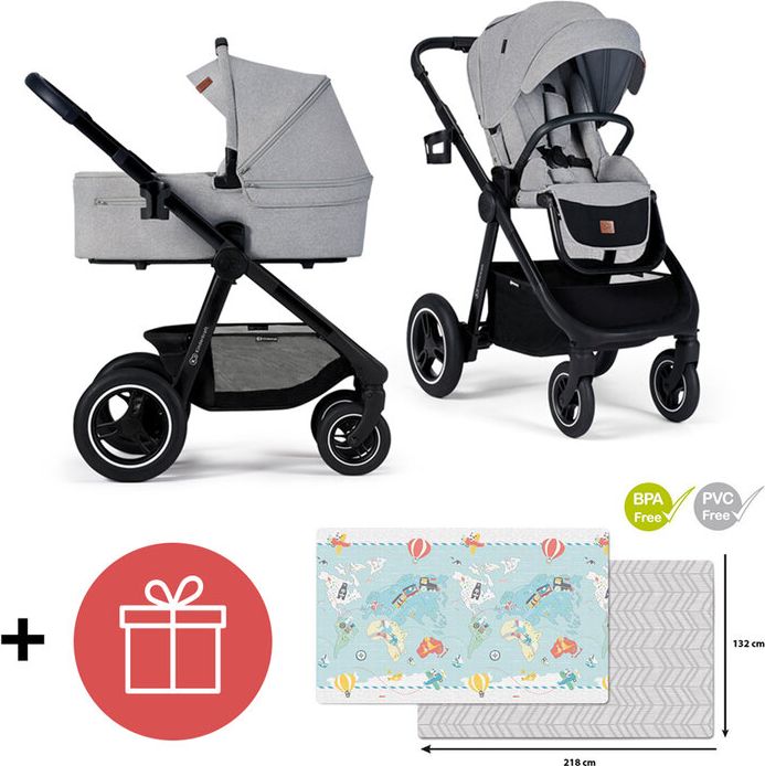 KINDERKRAFT Kočárek Everyday 2v1 Light Grey + SKIP HOP Podložka na hraní Malý cestovatel 0m+ ZDARMA - obrázek 1