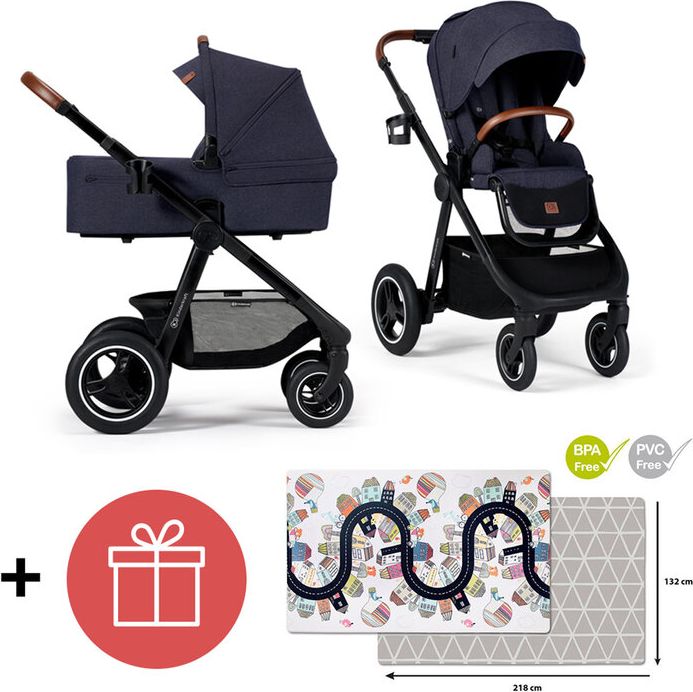 KINDERKRAFT Kočárek Everyday 2v1 Denim + SKIP HOP Podložka na hraní Vibrant Village 0m+ ZDARMA - obrázek 1