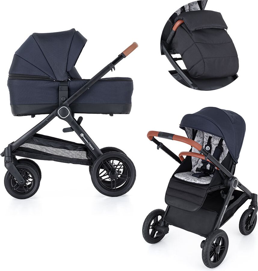 PETITE&MARS Kočárek 2v1 Trails Anthracite Blue + PETITE&MARS Postýlka Koot - Lion Grey ZDARMA - obrázek 2