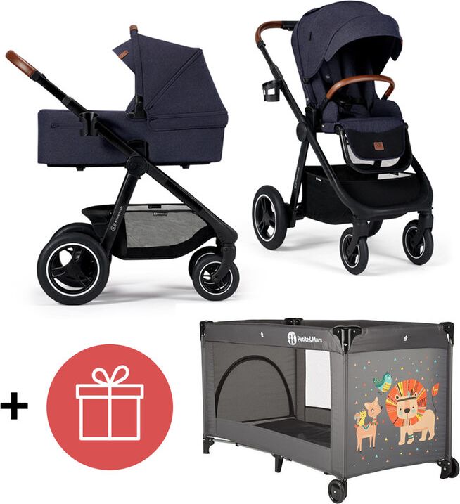KINDERKRAFT Kočárek Everyday 2v1 Denim + PETITE&MARS Postýlka cestovní Koot - Lion Grey ZDARMA - obrázek 1