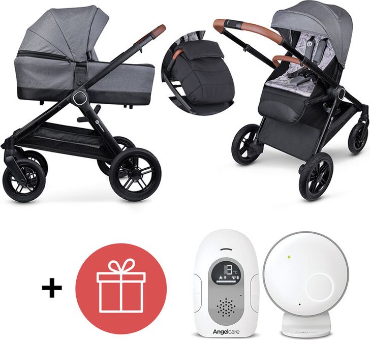 PETITE&MARS Kočárek 2v1 Trails Ultimate Grey + ANGELCARE AC110 Audio chůvička ZDARMA - obrázek 1