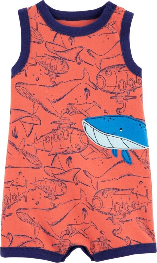 CARTER'S Overal letní Orange Whale kluk 9m - obrázek 1