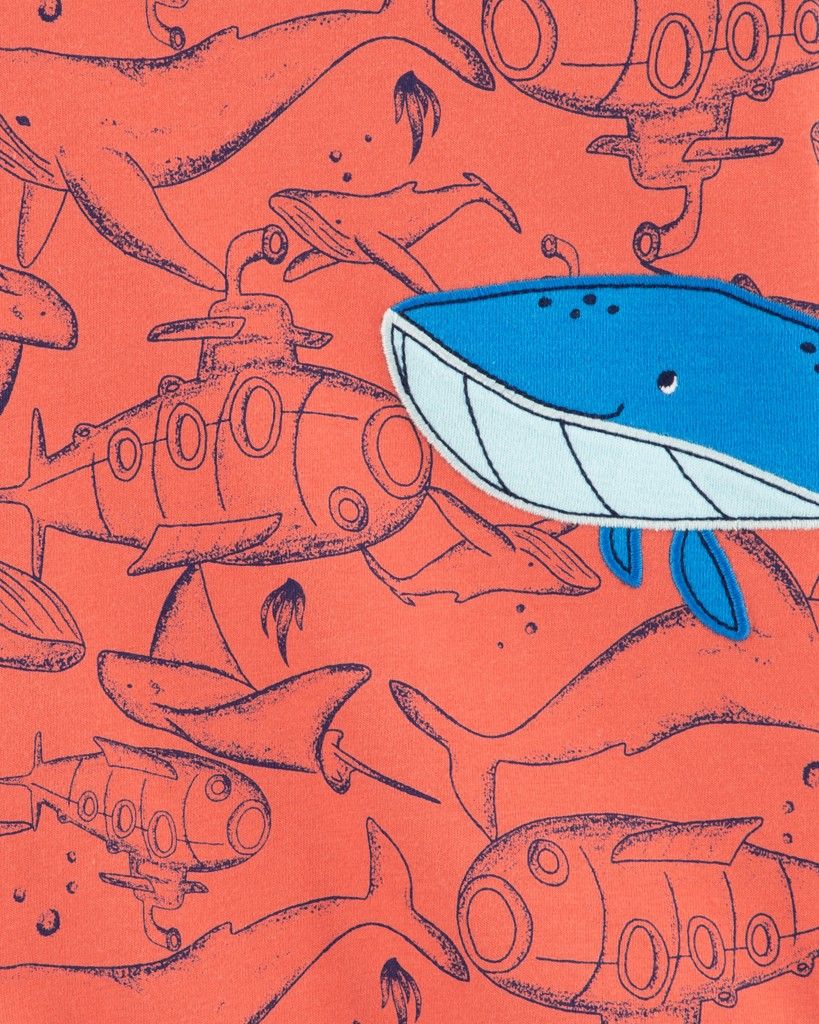 CARTER'S Overal letní Orange Whale kluk 9m - obrázek 2