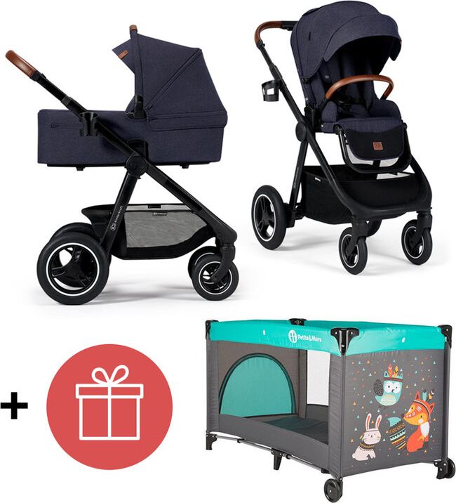 KINDERKRAFT Kočárek Everyday 2v1 Denim + PETITE&MARS Postýlka cestovní Koot - Fox Aqua ZDARMA - obrázek 1