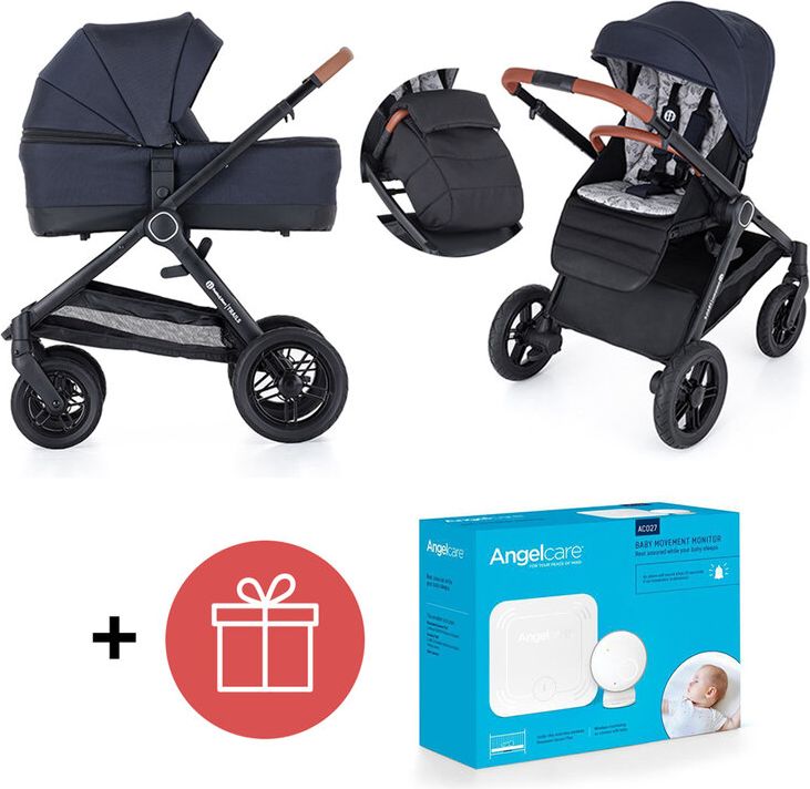 PETITE&MARS Kočárek 2v1 Trails Anthracite Blue + ANGELCARE AC027 Monitor pohybu dechu ZDARMA - obrázek 1