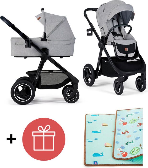 KINDERKRAFT Kočárek Everyday 2v1 Light Grey + PETITE&MARS Podložka na hraní Joy Nature ZDARMA - obrázek 1
