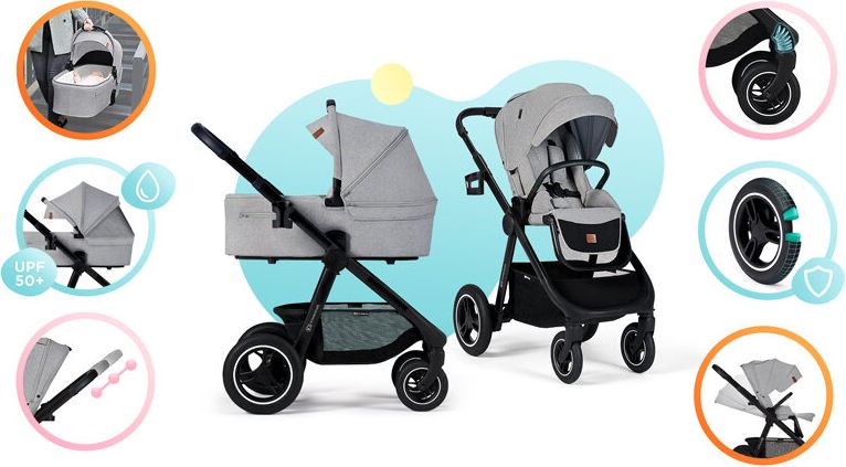 KINDERKRAFT Kočárek Everyday 2v1 Light Grey + PETITE&MARS Podložka na hraní Joy Max Walk ZDARMA - obrázek 15