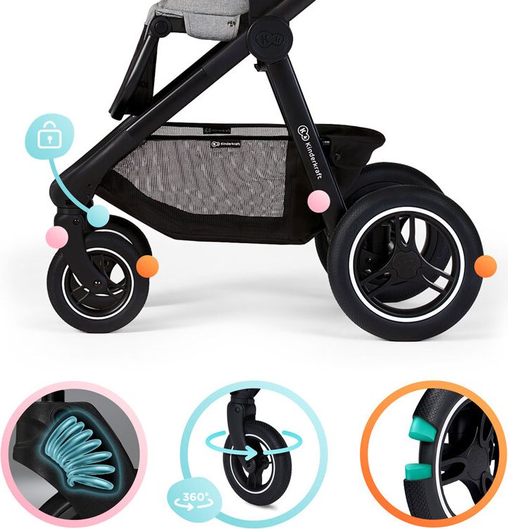KINDERKRAFT Kočárek Everyday 2v1 Light Grey + PETITE&MARS Podložka na hraní Joy Max Walk ZDARMA - obrázek 18