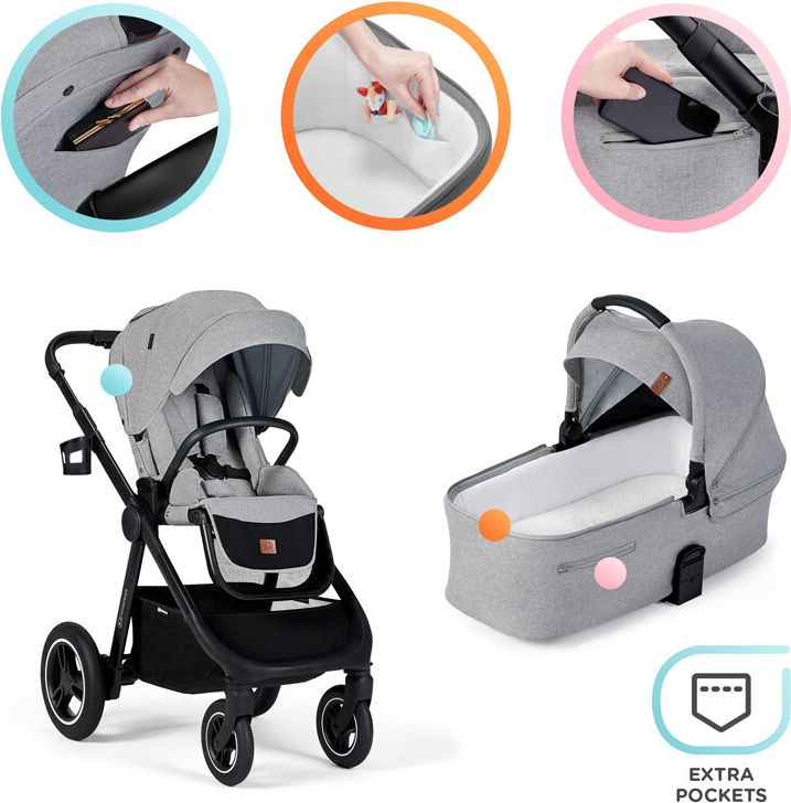 KINDERKRAFT Kočárek Everyday 2v1 Light Grey + PETITE&MARS Podložka na hraní Joy Max Walk ZDARMA - obrázek 27