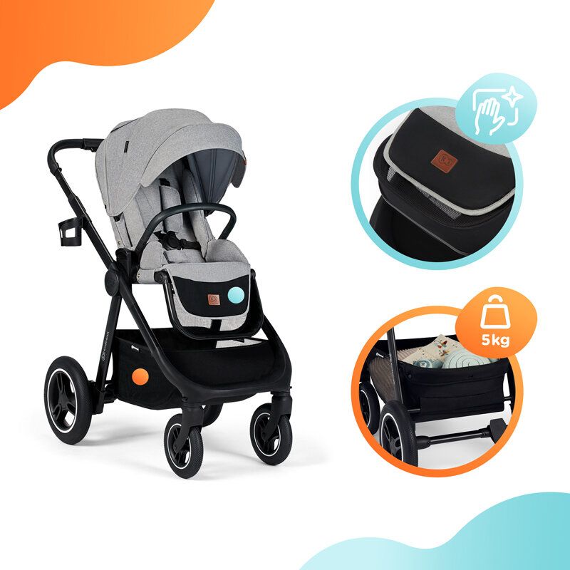 KINDERKRAFT Kočárek Everyday 2v1 Light Grey + PETITE&MARS Podložka na hraní Joy Max Walk ZDARMA - obrázek 29