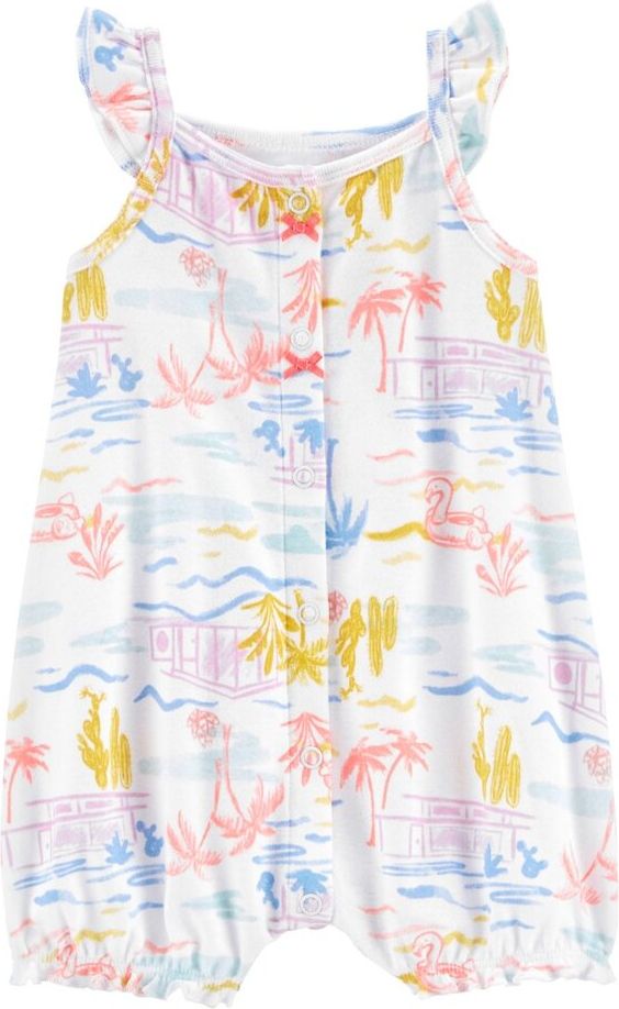 CARTER'S Overal letní Ivory Palm holka 6m - obrázek 1