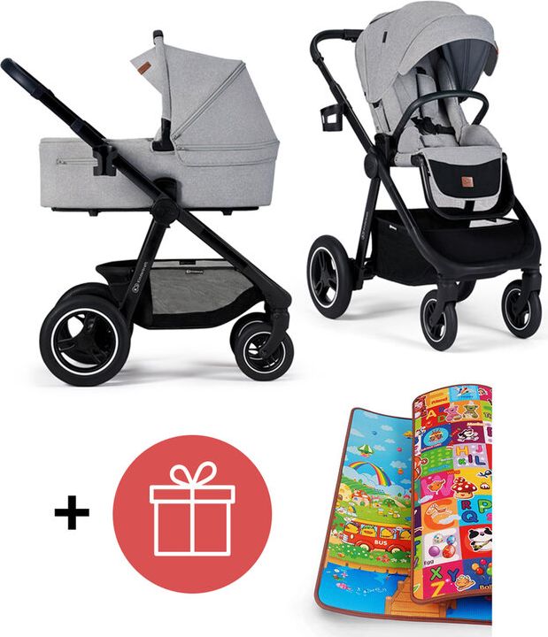 KINDERKRAFT Kočárek Everyday 2v1 Light Grey + PETITE&MARS Podložka na hraní Joy ZDARMA - obrázek 1