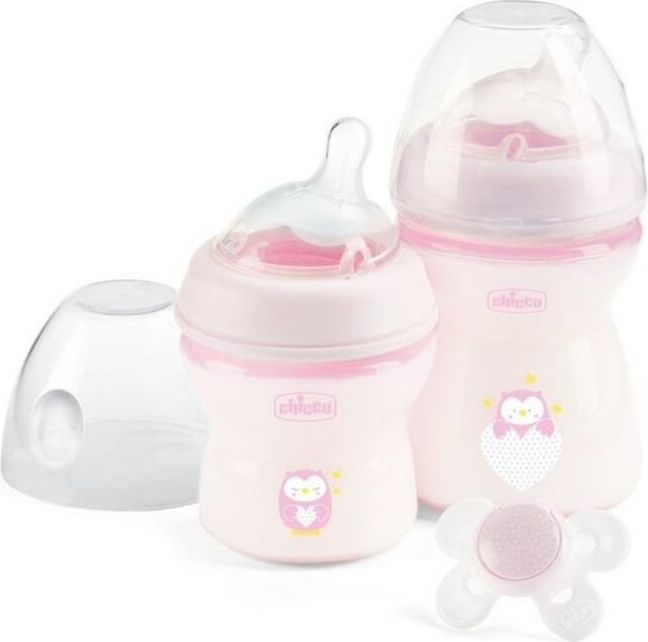 CHICCO Set dárkový Natural Feeling + Comfort šidítko - dívka 0m+ - obrázek 1