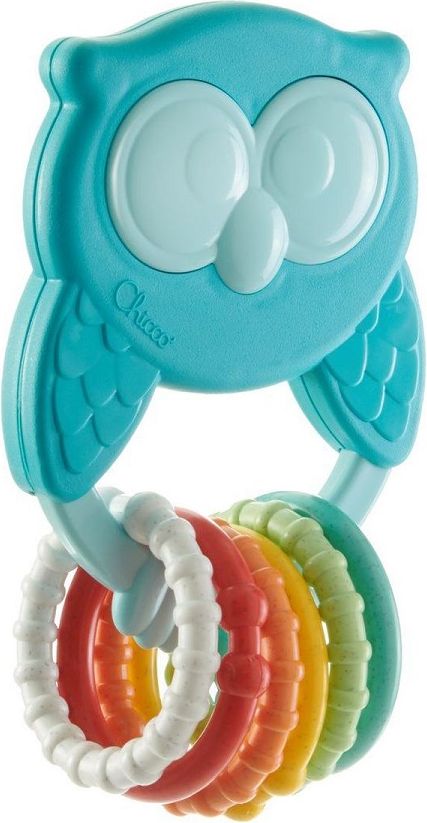 CHICCO Kousátko s chrastítkem se senzorickými kroužky Eco+ Sova Owly 3m+ - obrázek 2