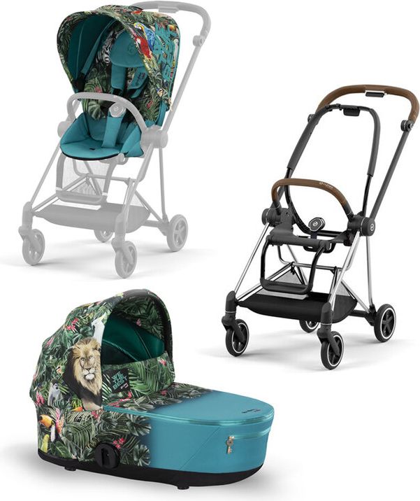 CYBEX Kočárek kompletní Mios 3.0 podvozek Chrome Brown + seat pack + lux carry cot We The Best Blue - obrázek 1