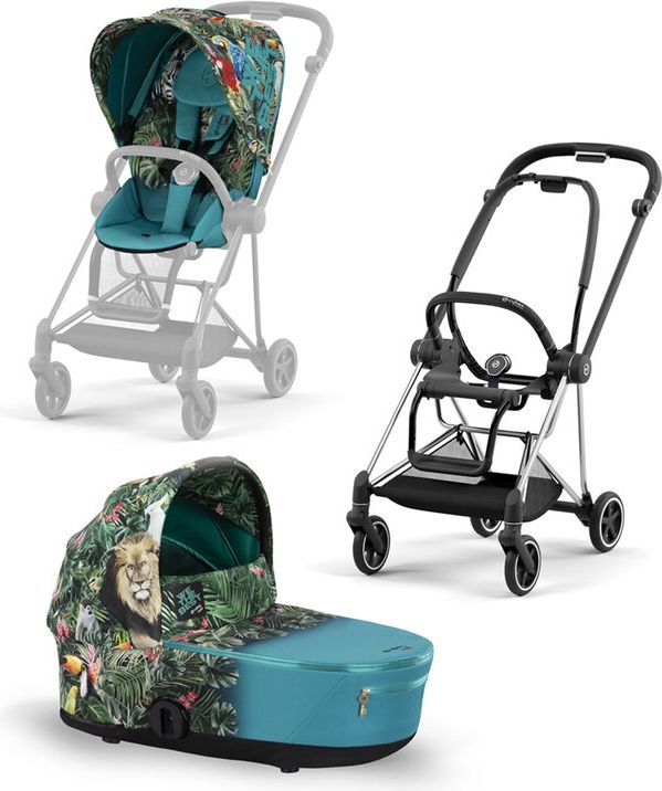 CYBEX Kočárek kompletní Mios 3.0 podvozek Chrome Black + seat pack + lux carry cot We The Best Blue - obrázek 1