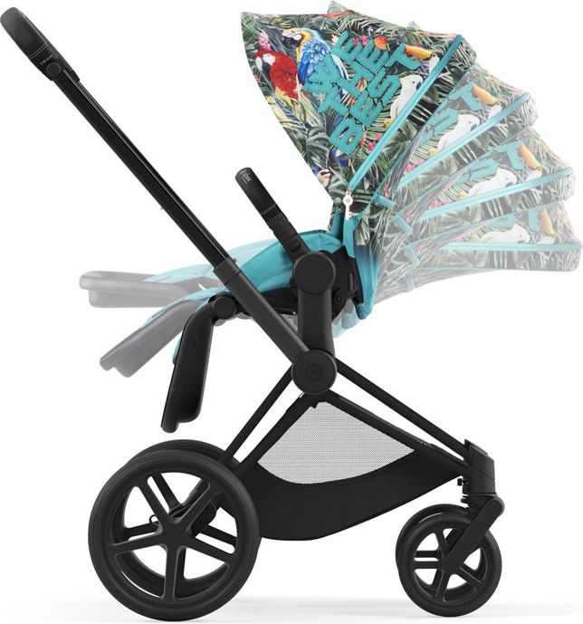 CYBEX Kočárek kompletní Priam 4.0 podvozek Matt Black + seat pack + lux carry cot We The Best Blue - obrázek 4