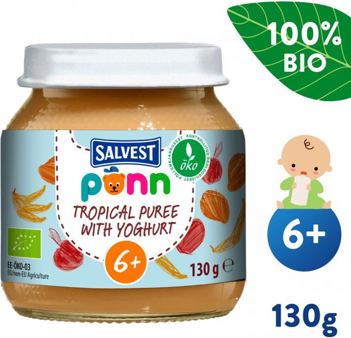 Salvest Põnn BIO Ovocné pyré s jogurtem 6 x 130 g - obrázek 3