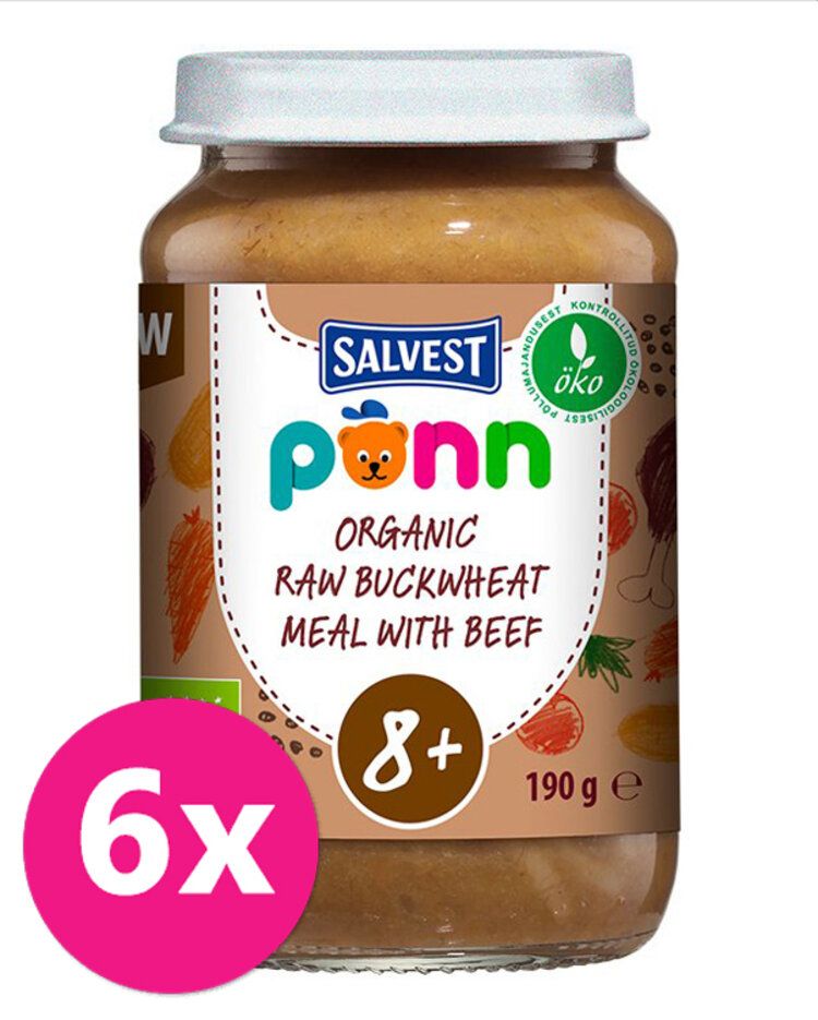 Salvest Põnn BIO Hovězí maso s pohankou a zeleninou 6 x 190 g - obrázek 1