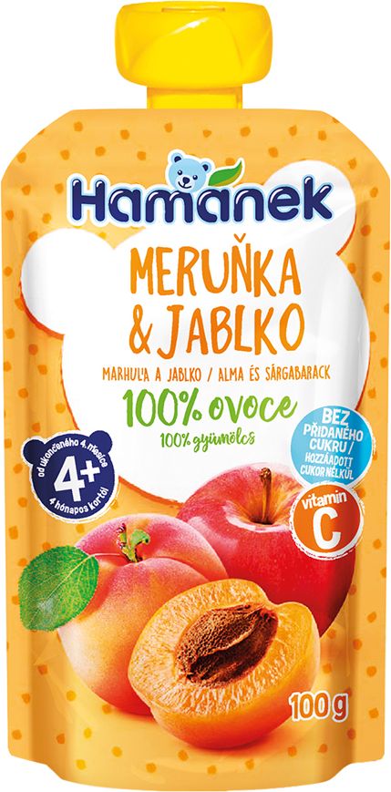 HAMÁNEK 100% ovoce Meruňka & Jablko 6 x 100 g - obrázek 2
