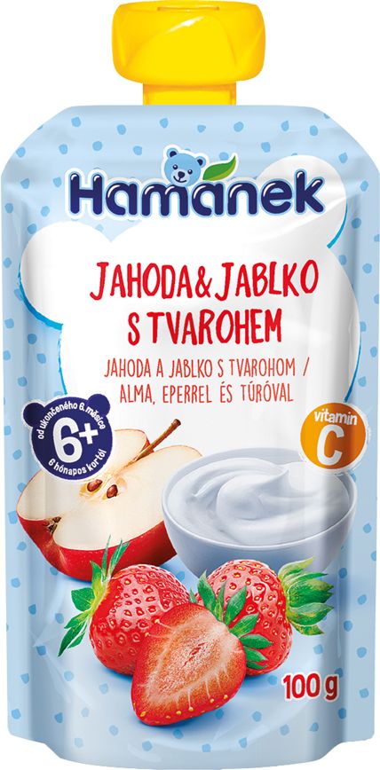 HAMÁNEK Jahoda & jablko s tvarohem 6 x 100 g - obrázek 2
