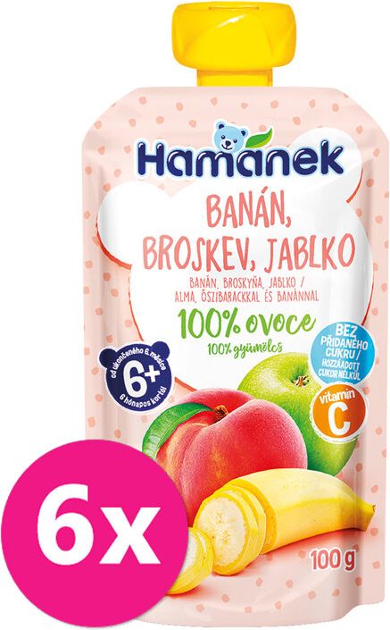 HAMÁNEK Banán broskev jablko 6 x 100 g - obrázek 1