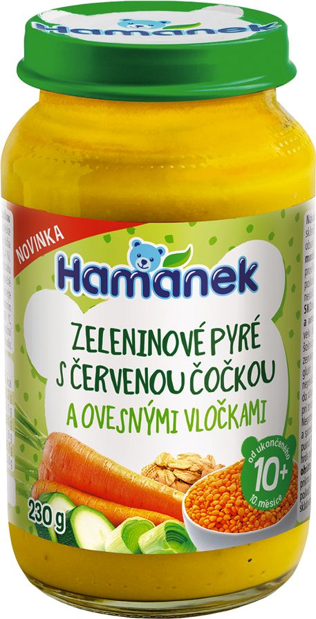 HAMÁNEK Zeleninové pyré s červenou čočkou a ovesnými vločkami 6 × 230 g - obrázek 2