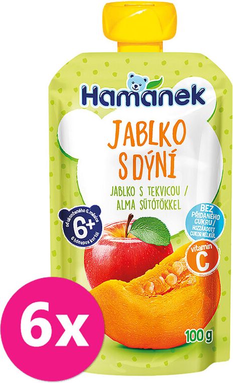 HAMÁNEK Jablko s dýní 6m+ 6 x 100 g - obrázek 1
