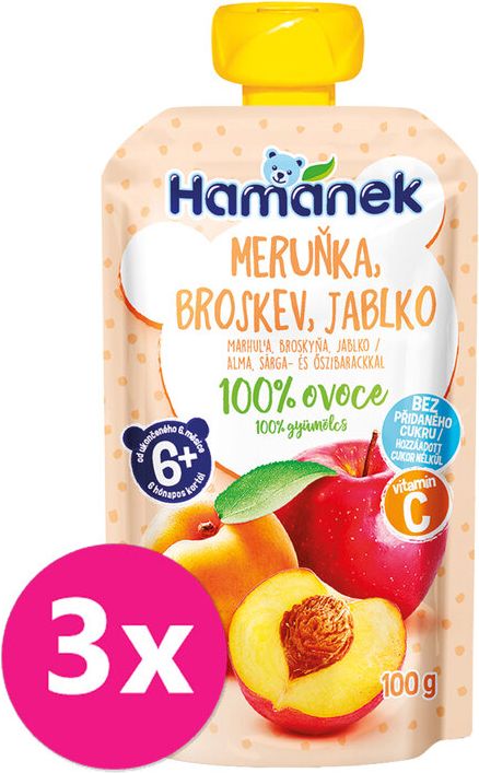 Hamánek Broskev meruňka jablko 3 x 100 g - obrázek 1