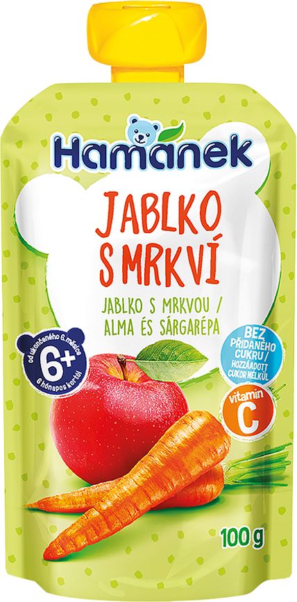 HAMÁNEK Jablko s mrkví 6m+ 6 x 100 g - obrázek 2
