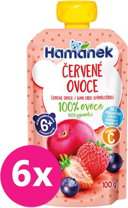 6HAMÁNEK Červené ovoce 6m+ 6 x 100 g - obrázek 1