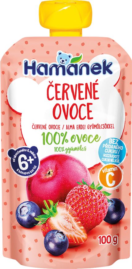 6HAMÁNEK Červené ovoce 6m+ 6 x 100 g - obrázek 2