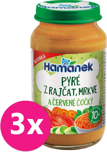 Hamánek Pyré z rajčat mrkve a červené čočky 3 x 230g - obrázek 1