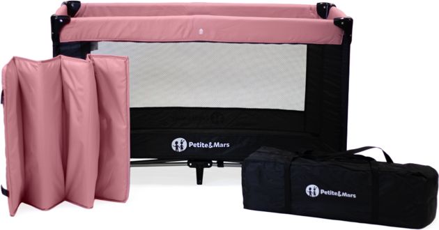 PETITE&MARS Postýlka cestovní Koot s přídavným patrem2v1 Pink - obrázek 1