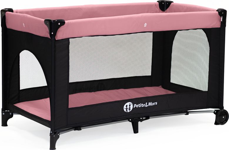 PETITE&MARS Postýlka cestovní Koot s přídavným patrem2v1 Pink - obrázek 3