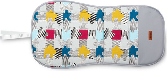 SENSILLO Podložka do kočárku Velvet šedá - puzzle - obrázek 1