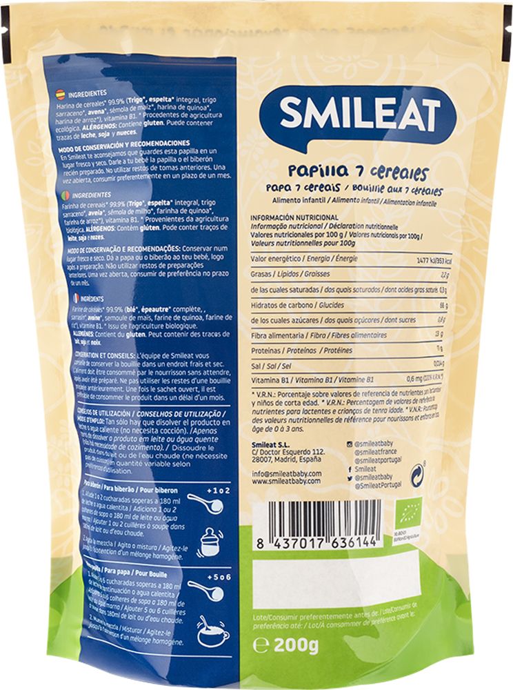 SMILEAT Organic Kaše ze 7 obilovin 200 g - obrázek 2