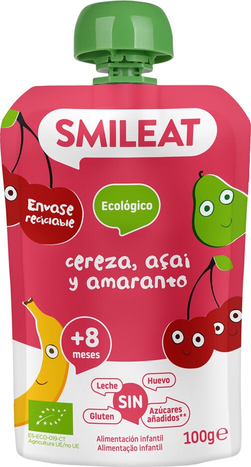 SMILEAT Organic kapsička Třešeň, Acai and Amarant 100 g, 8m+ - obrázek 1