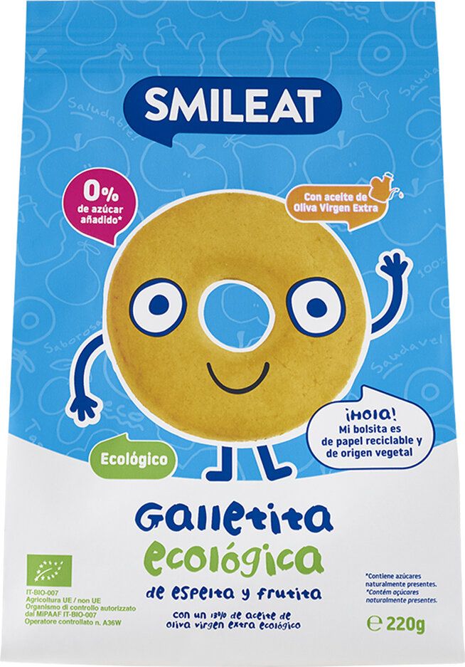 SMILEAT Organic špaldové a ovocné sušenky 220 g - obrázek 1