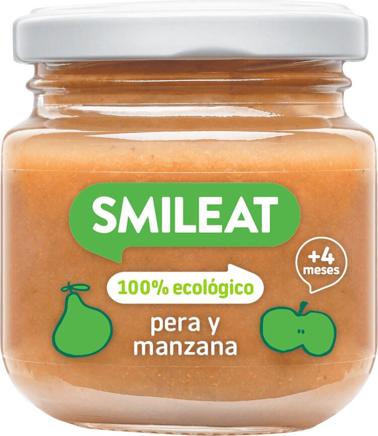 SMILEAT Organic příkrm Hruška s jablkem 130 g, 4m+ - obrázek 1
