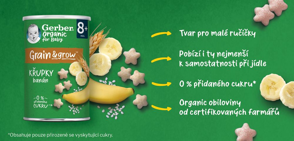 GERBER Organic křupky banánové 35 g - obrázek 8