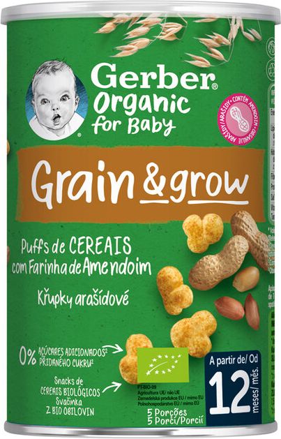 GERBER Organic křupky arašídové 35 g​ - obrázek 1