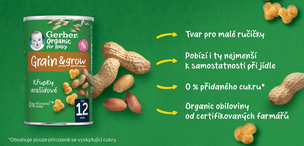 GERBER Organic křupky arašídové 35 g​ - obrázek 4