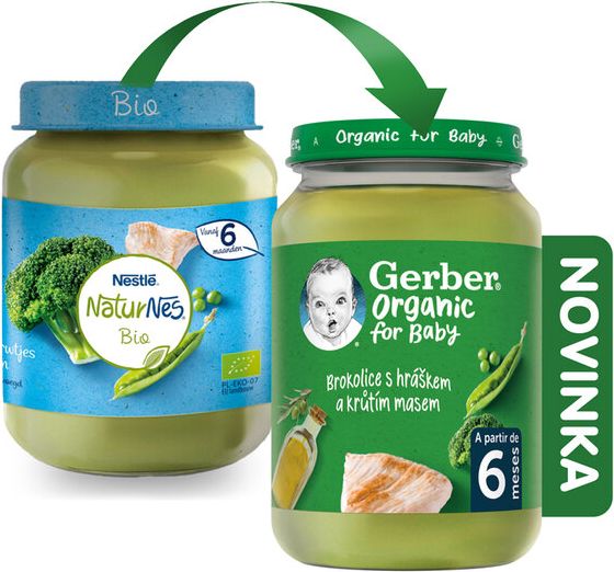 Gerber brokolice s hráškem a krutím masem 190 g - obrázek 1
