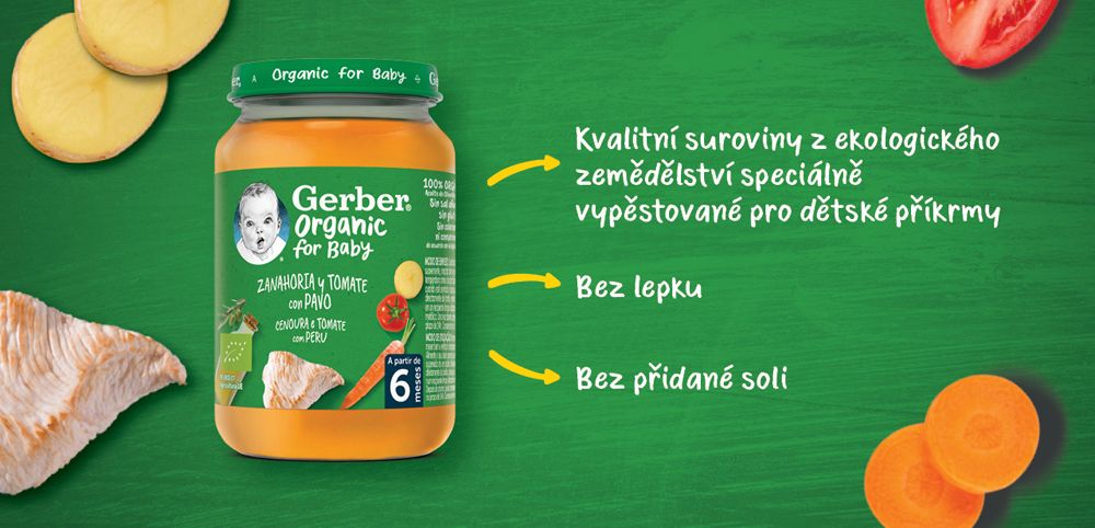 Gerber mrkev a rajčata s krůtím masem 190 g - obrázek 7